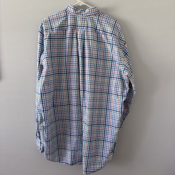 Ralph Lauren Men's Gingham Check 100% Cotton Stretch Button Down Size XLT - Picture 2 of 7